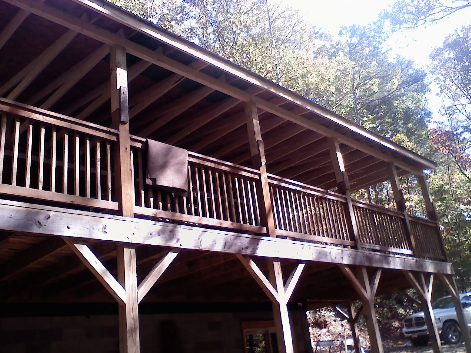 Timber framing under a new elevated porch and deck — Roof Leak Repair in Cabot by Roofing Brothers